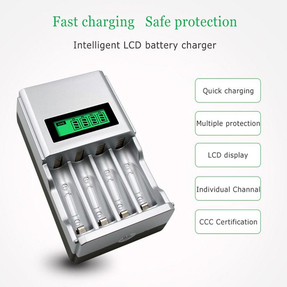 BTLIMER Bộ Sạc Pin AA / AAA 4 Ngăn Thông Minh