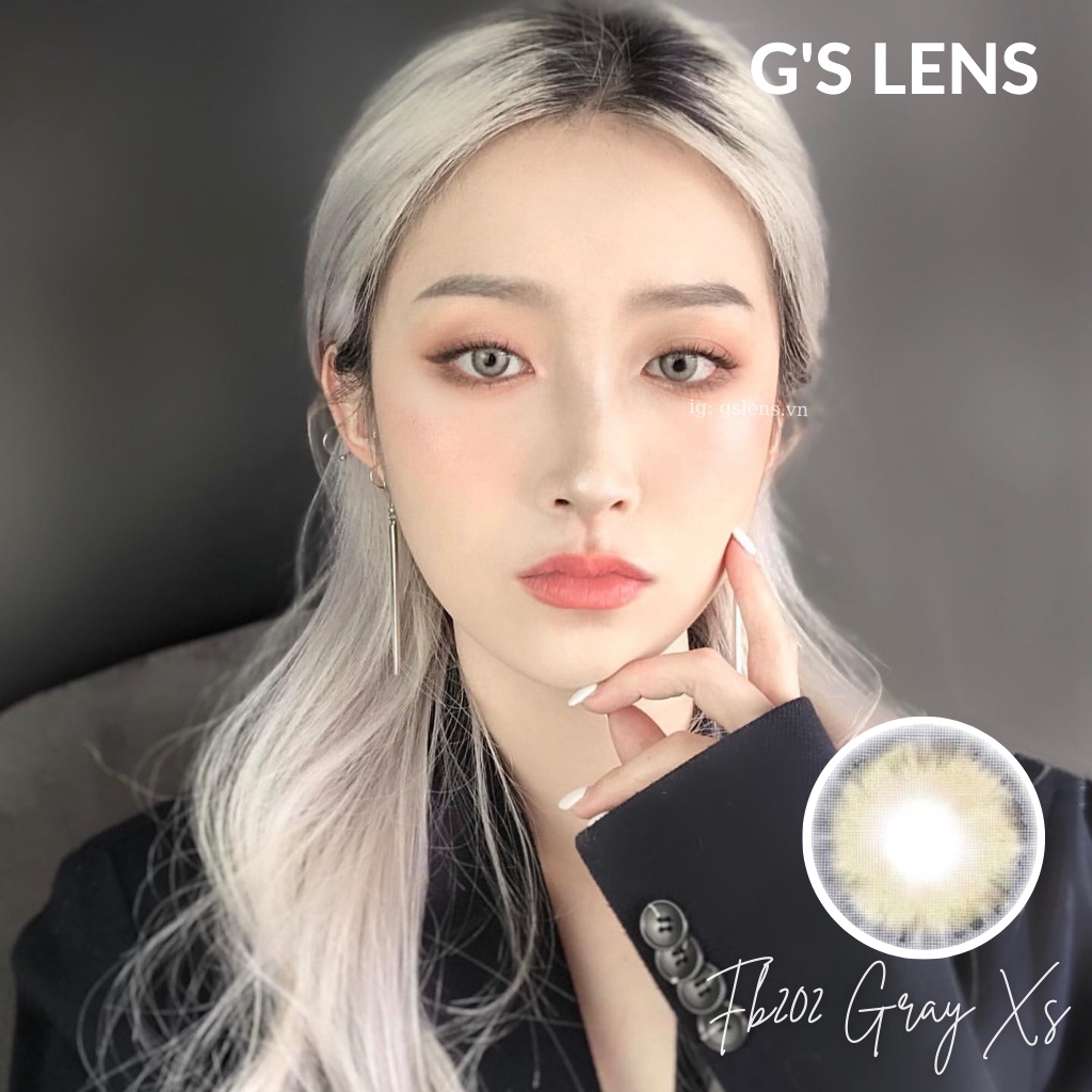 Kính Áp Tròng Xám Tây Style USA Không Giãn Tròng Size XS 14mm Có 0 Đến 6 Độ Cận Fb202 Gray