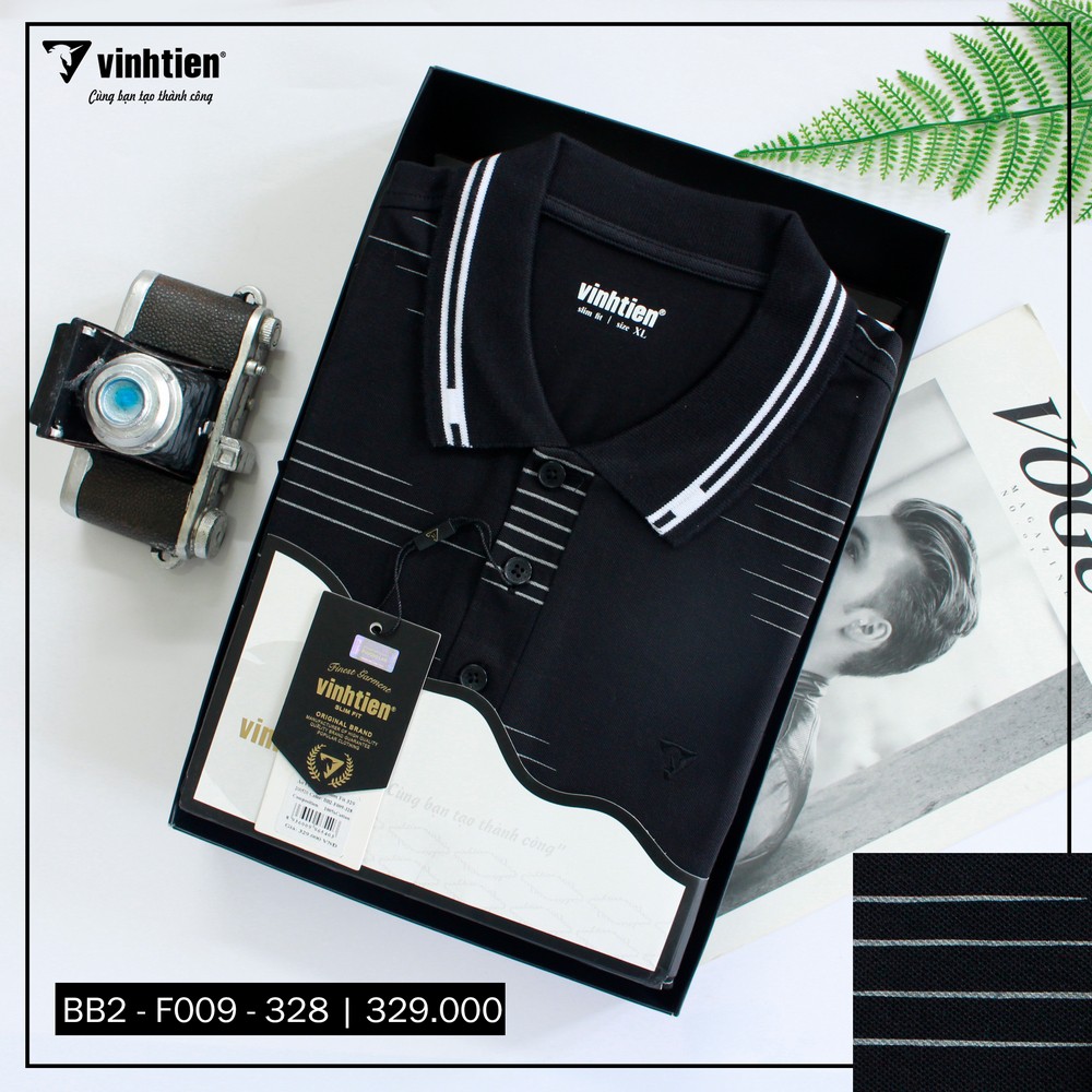Áo Thun Polo Họa Tiết Slimfit Vĩnh Tiến 329 _ BB2-F009-328