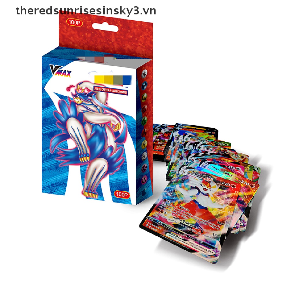 Bộ 100 tấm thẻ bài Pokemon Vmax long lanh