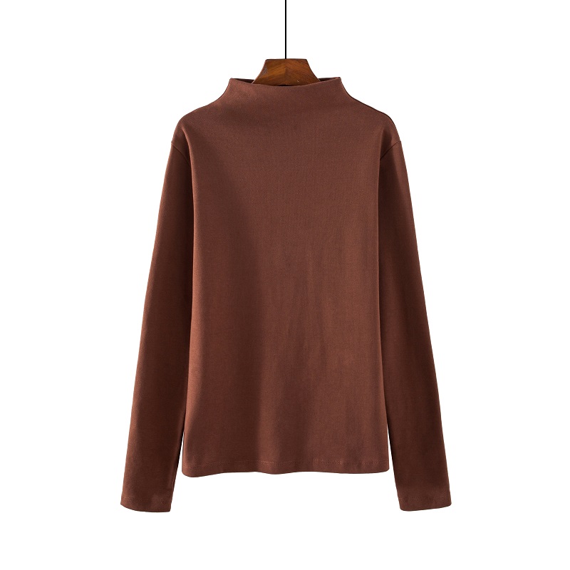 SUXI Áo tay dài cổ cao đơn giản trẻ trung cho nữ có nhiều màu tùy chọn