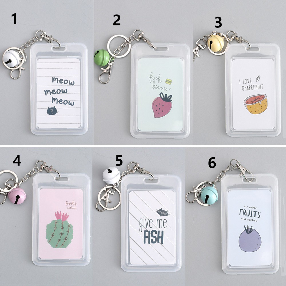 Túi Đựng Thẻ Id Bằng Nhựa Có Móc Khóa Dễ Thương Giá Đỡ