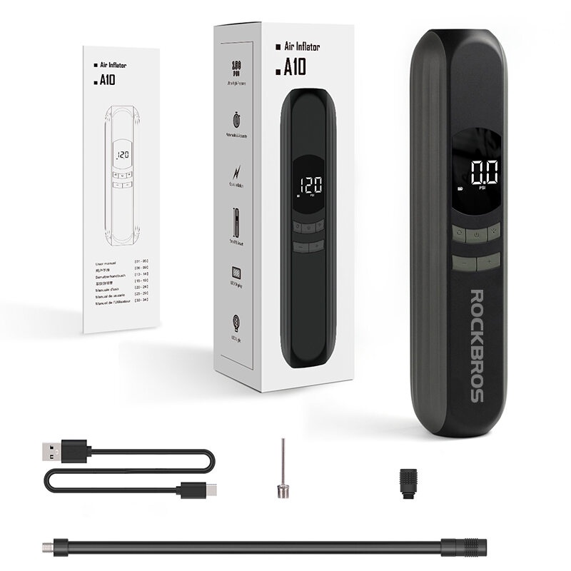 [Fulfilled by Shopee]Rockbros Bơm Hơi Điện Tử Thông Minh Công Suất Cao Sạc Type-C