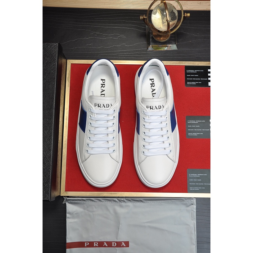 Giày sneaker nam da thật thời trang cao cấp Prada phong cách trẻ trung, năng động