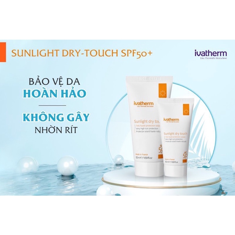 Kem chống nắng Ivatherm Pháp 50ml (2 loại - da dầu/mụn và da khô/thường)