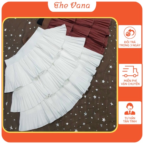 Chân váy xòe VANA chân váy midi xòe 3 tầng trên gối dáng trẻ trung năng động - sp 18