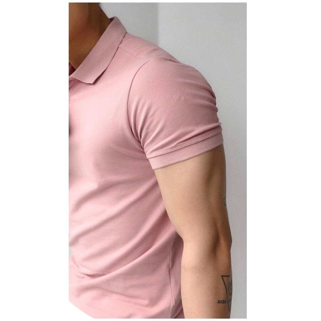 Áo phông ngắn tay nam cổ bẻ chất cotton kiểu dáng ôm nhẹ | BigBuy360 - bigbuy360.vn