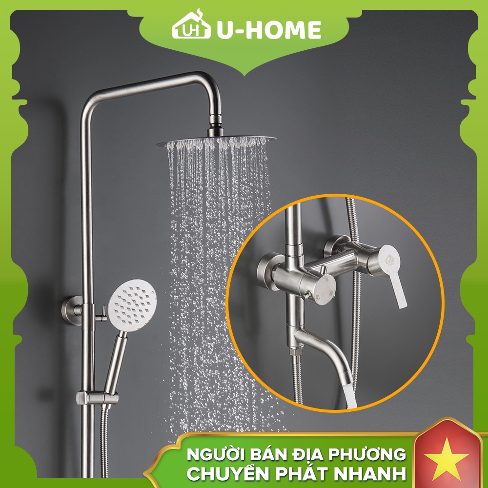 Bộ Sen Cây Tắm Đứng Nóng Lạnh INOX 304 U-HOME Sen bộ tắm đứng nóng lạnh ST60-308