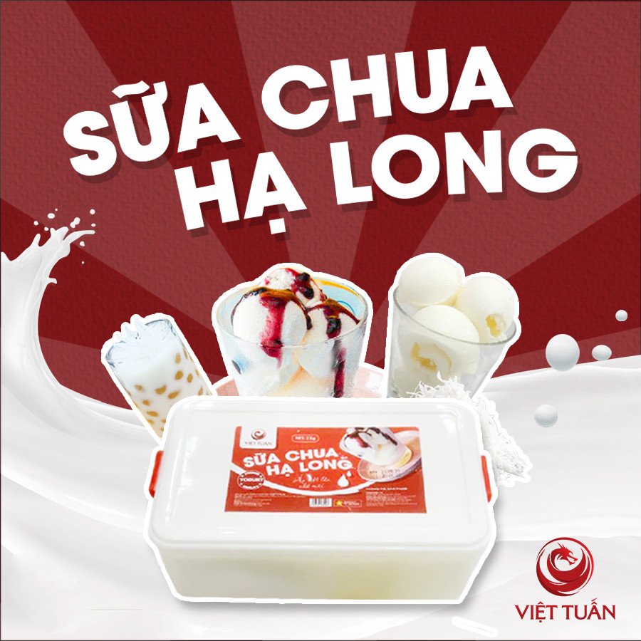 Sữa Chua Hạ Long Việt Tuấn Thơm Ngon Hộp 2kg và 700gr