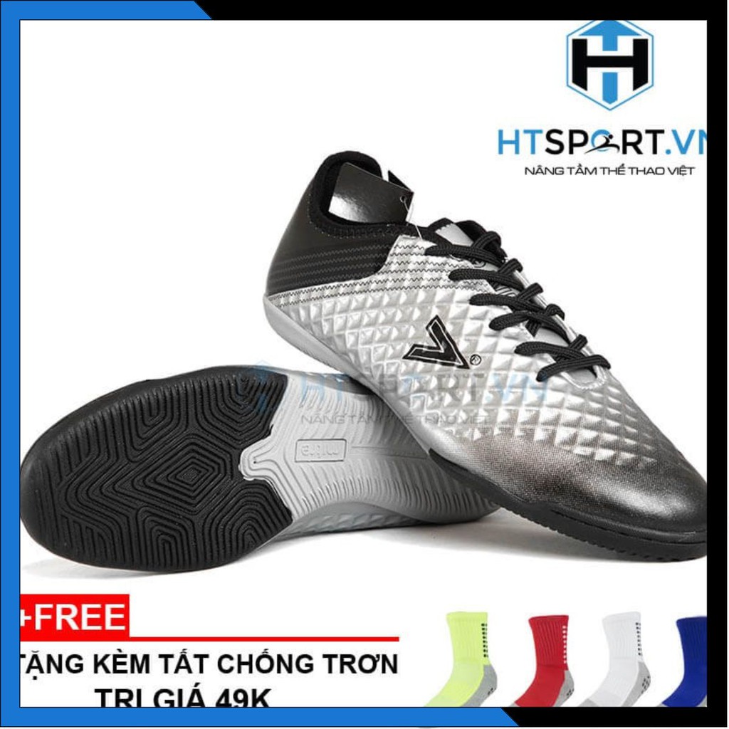 Giày Đá Bóng Mitre 180204C đá banh Futsal Đế IC  Full Box Bạc