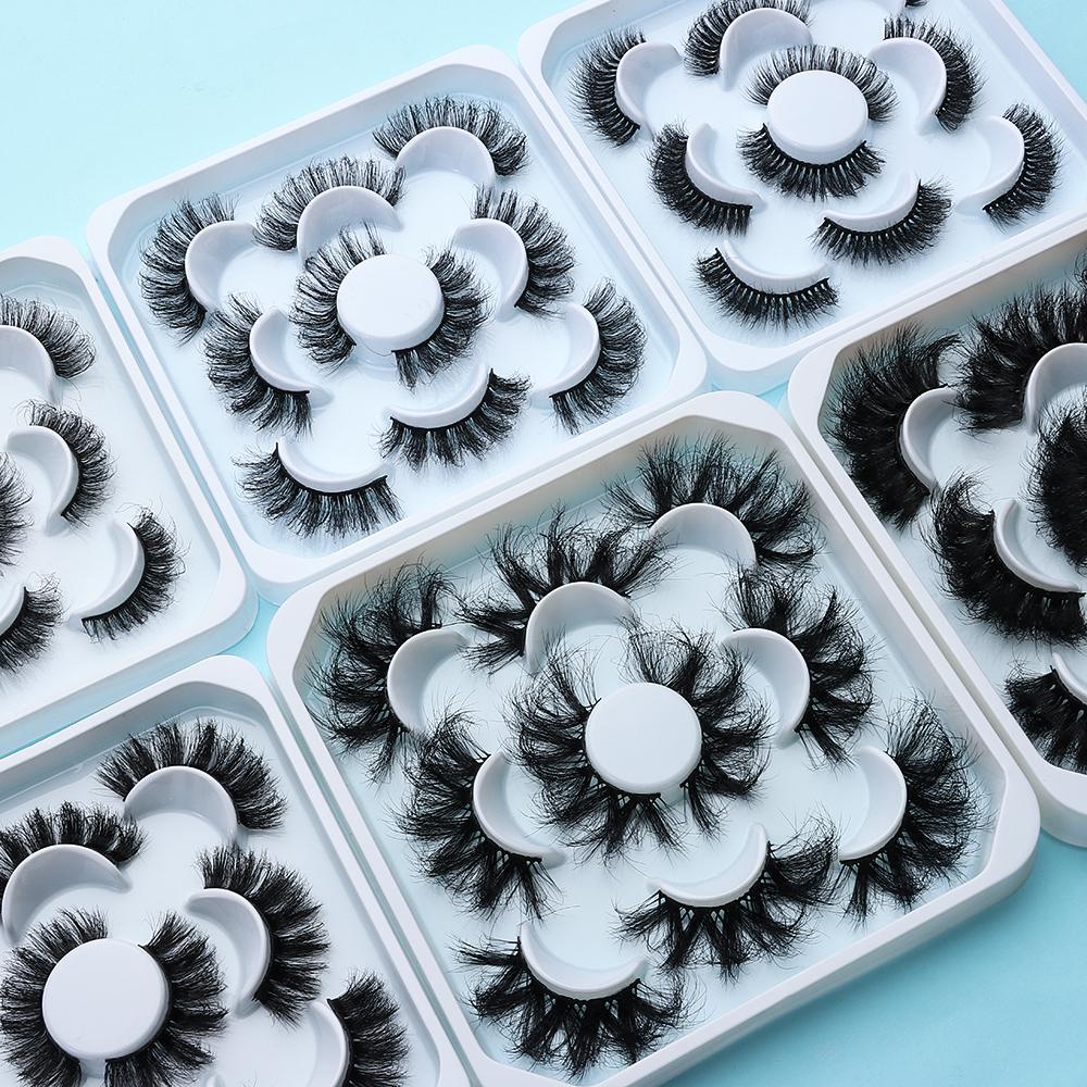 Bộ 5 Cặp Lông Mi Giả Bằng Lông Chồn 3D Nối Dài Lông Chồn Nhân Tạo