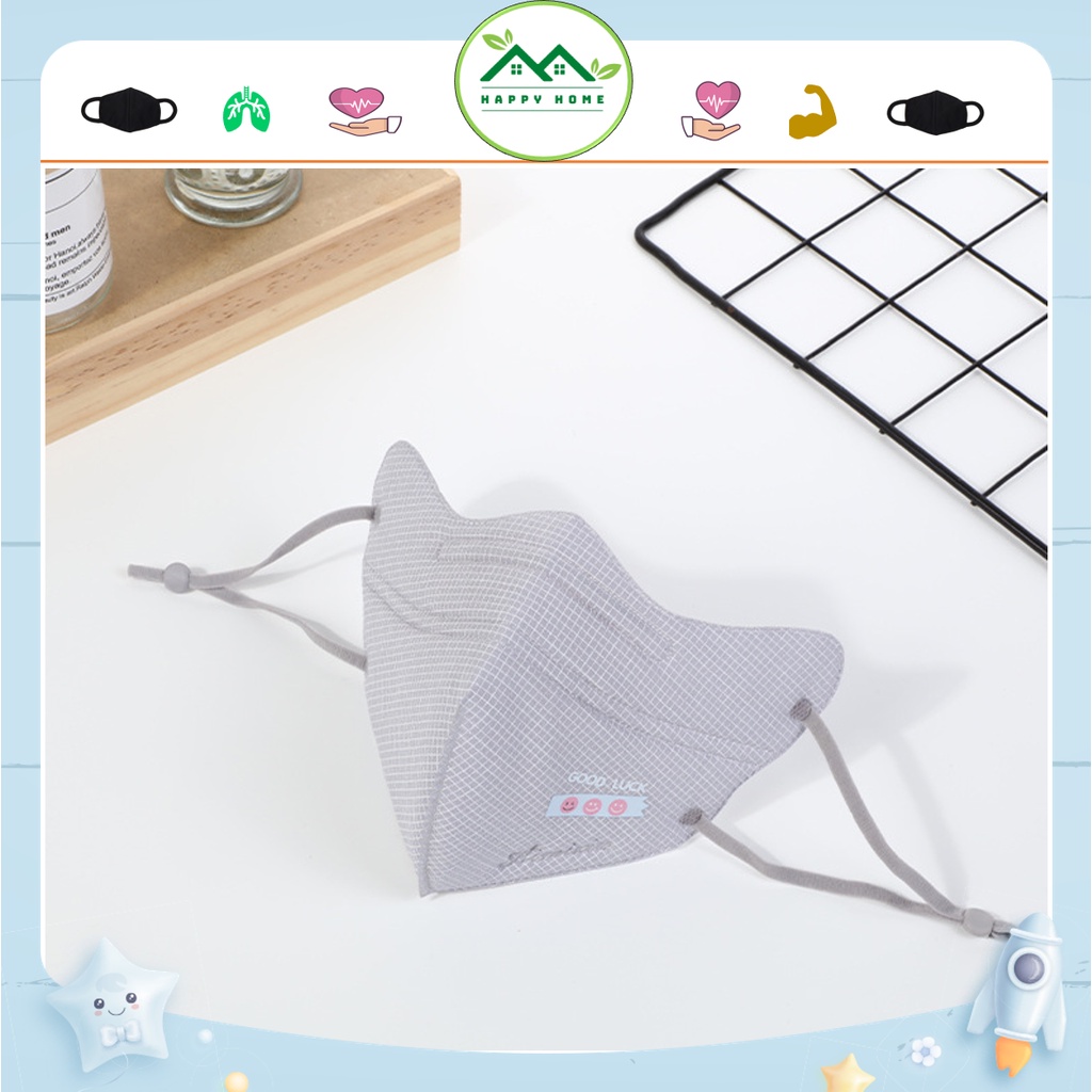 Khẩu Trang trẻ em cotton Dày 3 Lớp Chống Bụi Thoáng Khí Có Thể Tái Sử Dụng