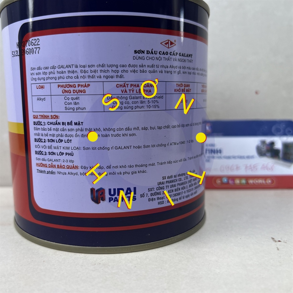 Sơn dầu màu cam 512 800ml galant Orange (Tập Đoàn URAI - Thái Lan) cho gỗ, tôn, sắt thép