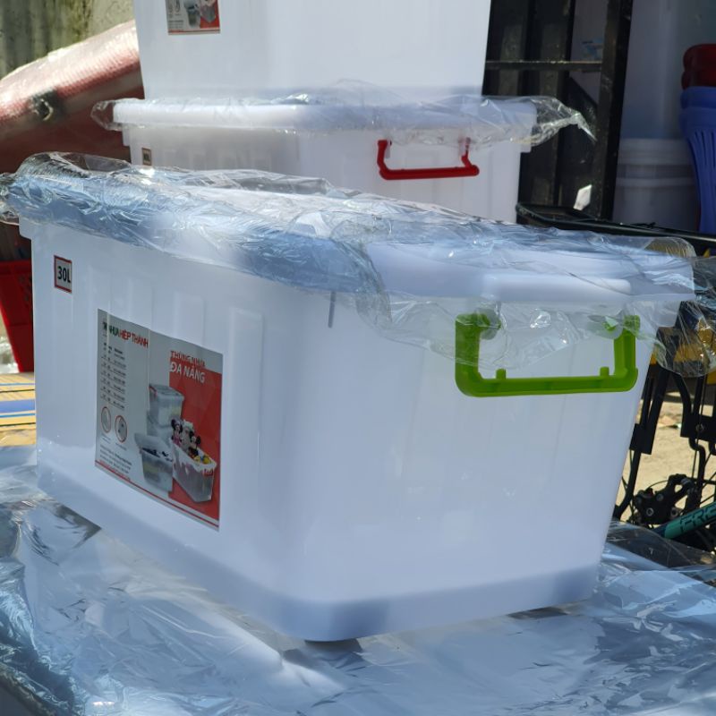 Thùng nhựa đựng đồ đa năng 30 lít (30L) 4 bánh xe,cứng cáp, bền