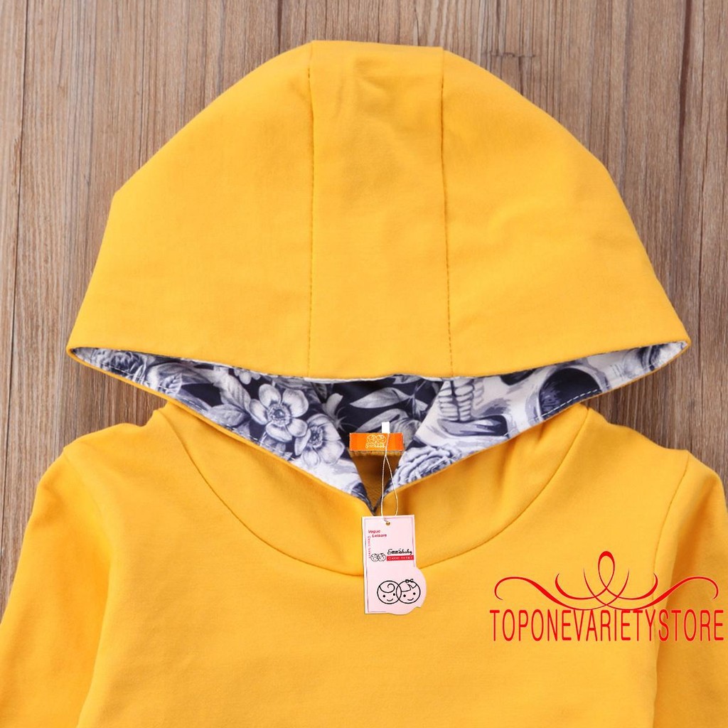 VSO-2pcs Newborn Baby Boy Girl Skull Hooded Sweater Tops+Pants Outfits Set