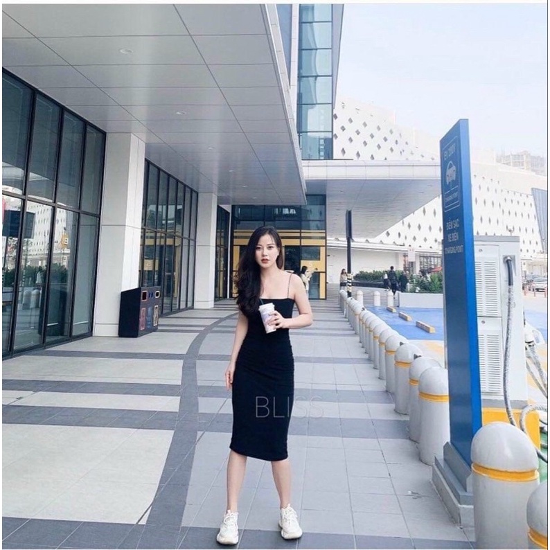 Váy len body 2 dây bún tôn dáng, Đầm len dáng ôm hai dây sexxy AS377 - 374 - NhiNhi Shop
