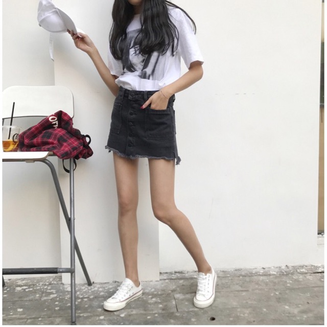 Chân váy jean nữ Emilyshop ulzzang