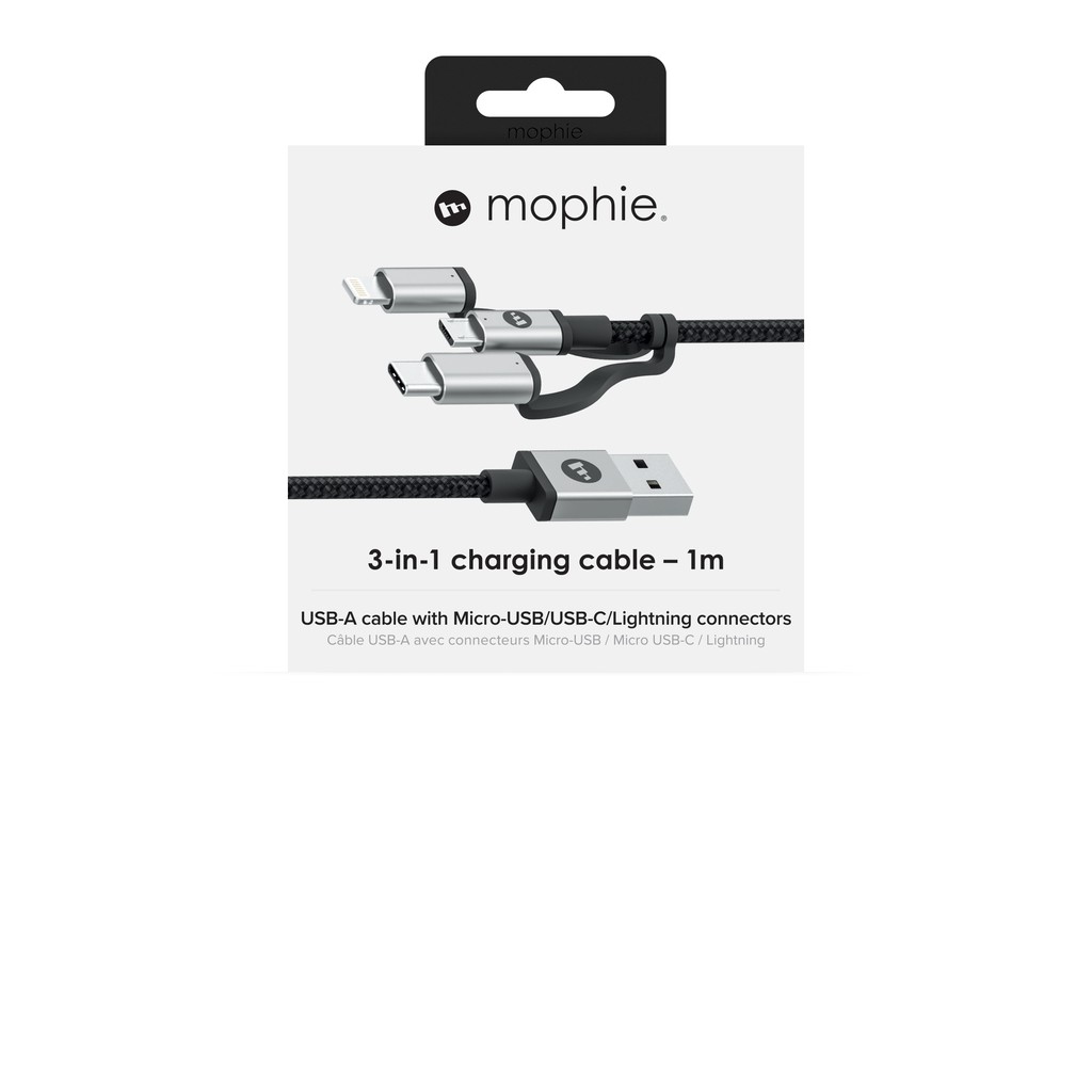 Cáp 3in1 Lightning/USB-C/Micro Mophie Tri-Trip 1M