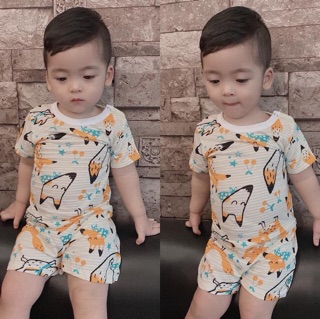 Combo 5 bộ cotton sợi tre cho bé(8-25kg)