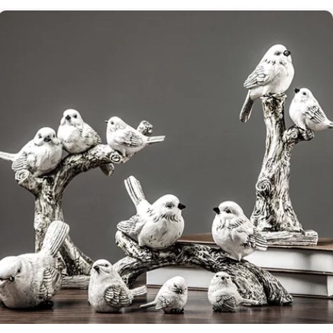 Tượng chim trắng trang trí, decor nhà cửa, phòng khách