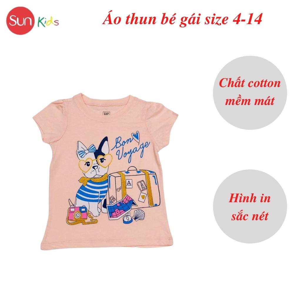 Áo thun cho bé gái, áo phông bé gái chất cotton mềm mát, size 4 - 14 tuổi - SUNKIDS