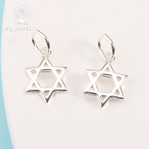 Charm bạc hình ngôi sao 6 cánh treo - Charm bạc s925 NQ Jewelry