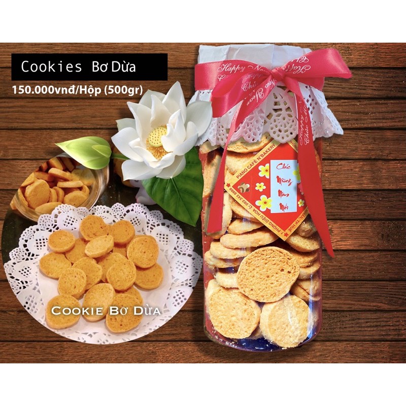 Bánh Cookie bơ dừa handmade siêu ngon hộp 500g