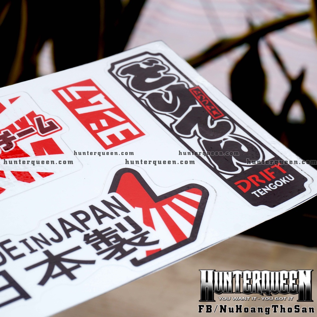 Set tem Nhật Bản. Sticker Decal Japan Sticker for Bike. Chống nước, không bay màu