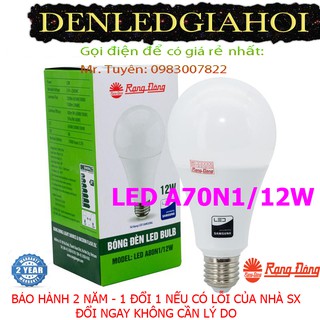 Bóng đèn LED Bulb 12W Rạng Đông model LED A70N1/12W