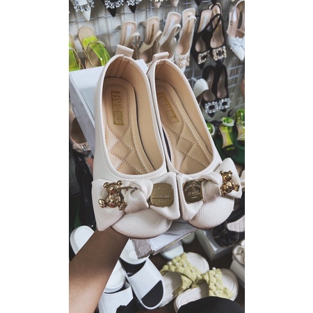 Mã K228  GIÀY BÚP BÊ NỮ NƠ HÌNH GẤU CHẤT DA MỀM ĐẾ CAO SU SIÊU DẺO ÊM CHÂN CAO CẤP FULLBOX