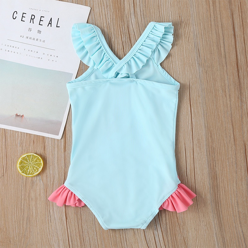 Bộ Đồ Bơi Một Mảnh Bikini Nàng Tiên Cá Dễ Thương In Hoạt Hình Hồng Hạc Dành Cho Bé Gái 1-5 Tuổi