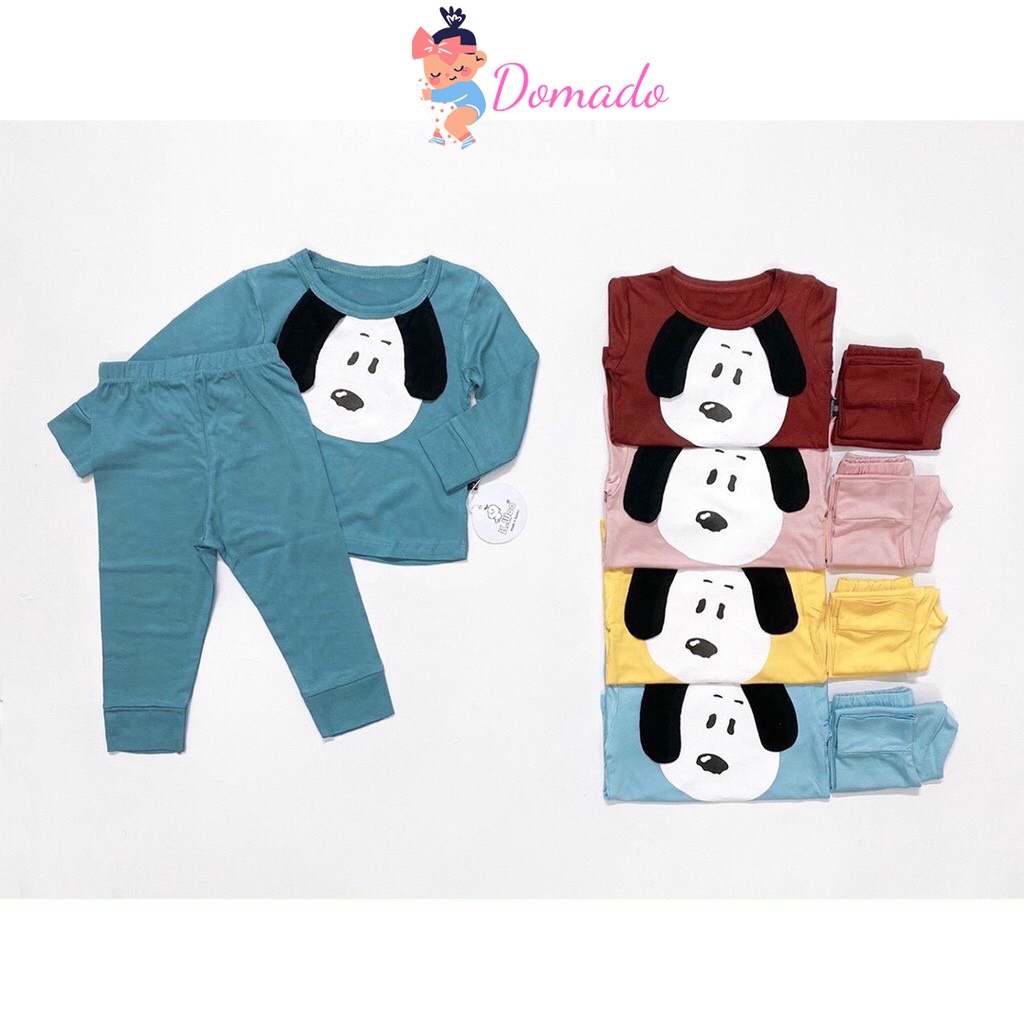 Bộ quần áo dài tay cho bé trai bé gái chất thun lạnh có hình phù hợp với bé từ 8-18kg DOMADO BDT03