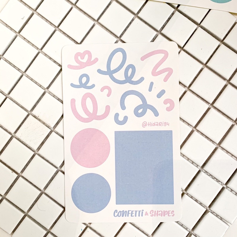 Sticker Khung Polaroid Confetti - Khung Tròn/Vuông / Hidari