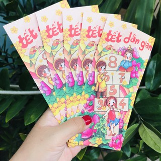 Bộ 6 bao lì xì Tết dân gian