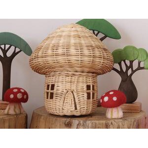 Nhà nấm bằng mây siêu xinh decor nhà cửa trang trí chụp hình làm đèn ngủ