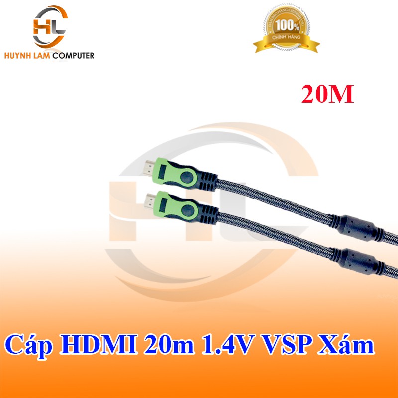 Cáp HDMI 20M VSP chuẩn 1.4V Full HD dây xám - VSP phân phối
