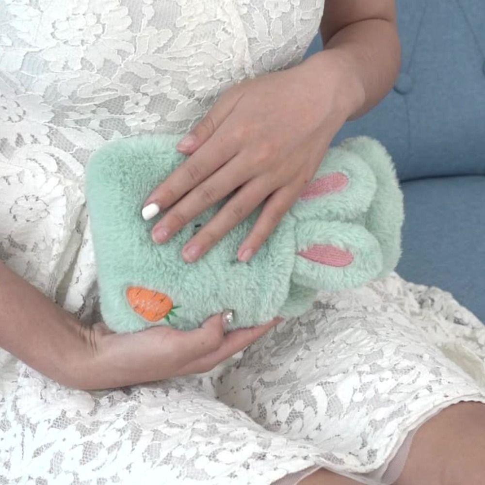 EBINLANDS Túi Chườm Nước Nóng 500ml Bằng Cao Su Nhung Có Thể Tái Sử Dụng