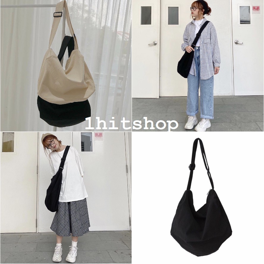 Túi Đeo Chéo CANVAS 2 Màu Unisex 1hi