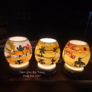 Đèn xông tinh dầu đế gỗ size to