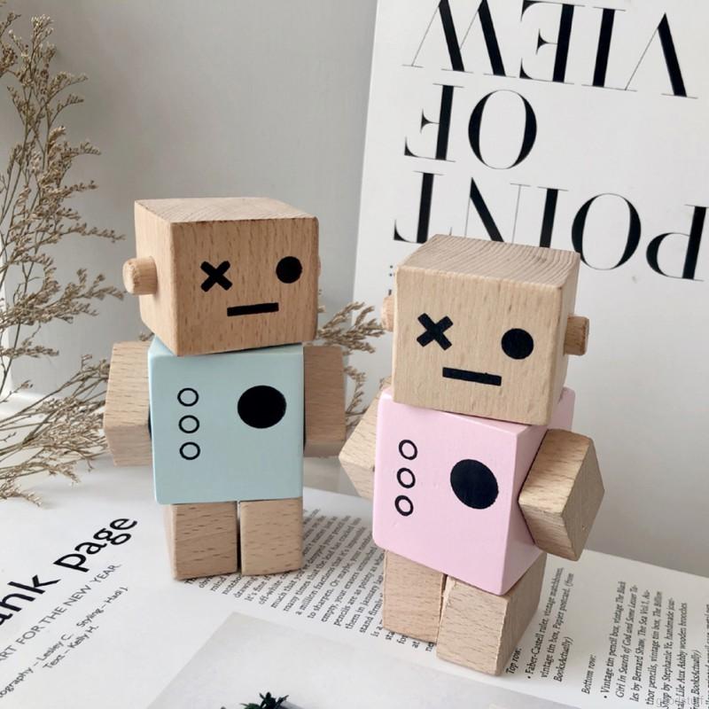 Đồ Chơi Mô Hình Rô Bốt Bằng Gỗ Trang Trí Phòng Ốc Cho Trẻ Em