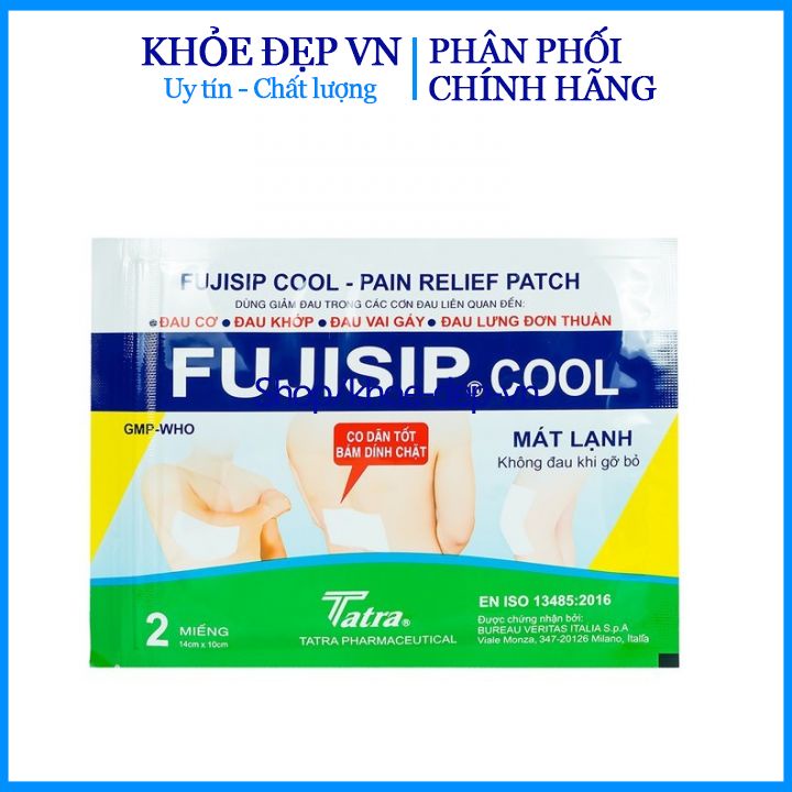 Cao dán lạnh giảm đau nhức , tan bầm tím Fujisip cool 1 túi 2 miếng