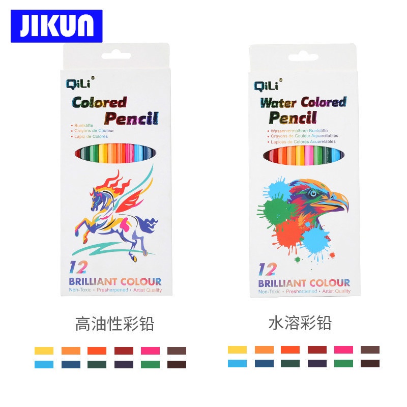 Màu Sắc Set 12 Bút Chì Màu Neon Không Độc Hại Cho Họa Sĩ
