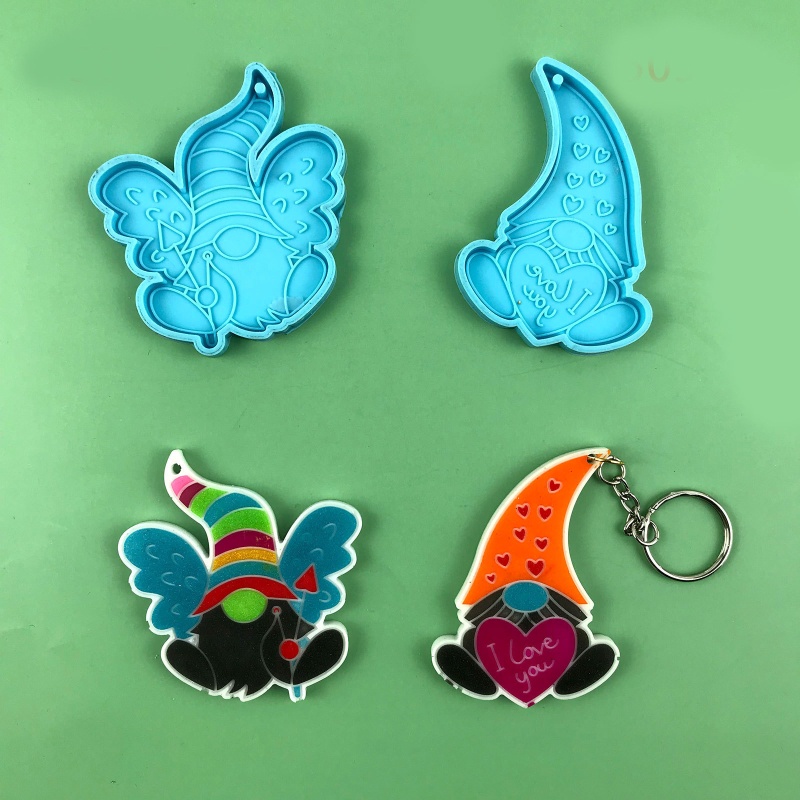 Khuôn Silicone Làm Móc Khóa Bằng Resin Epoxy DIY