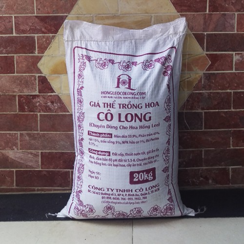 10kg đất hữu cơ dinh dưỡng Cô Long trồng cây hoa hồng, rau sạch, sen đá, sứ, mai, kiểng,
