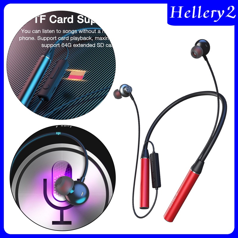 [HELLERY2] Foldable Wireless Neckband for Workout Running Driving Outside TF Card