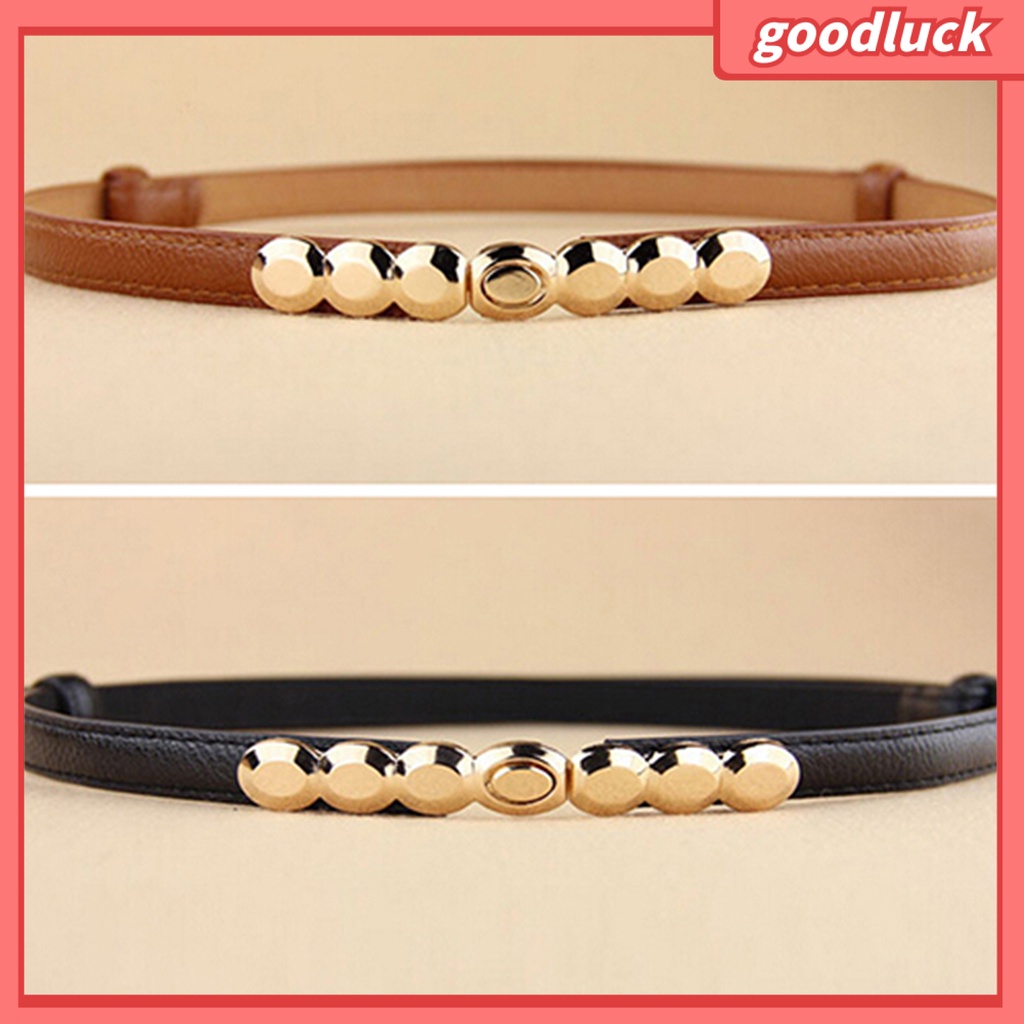 Thắt Lưng Giả Da Khóa Hợp Kim Điều Chỉnh Được Thời Trang Cho Nữ