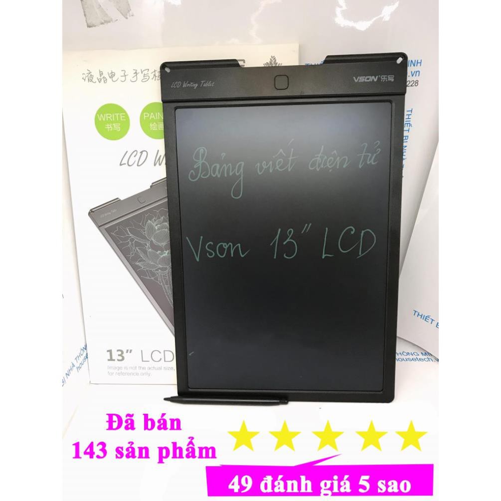 [ Siêu Hot] Bảng viết, vẽ điện tử thông minh VSON 13 inch (cỡ lớn) có nút chống xóa khi viết, nét vẽ rõ và đậm