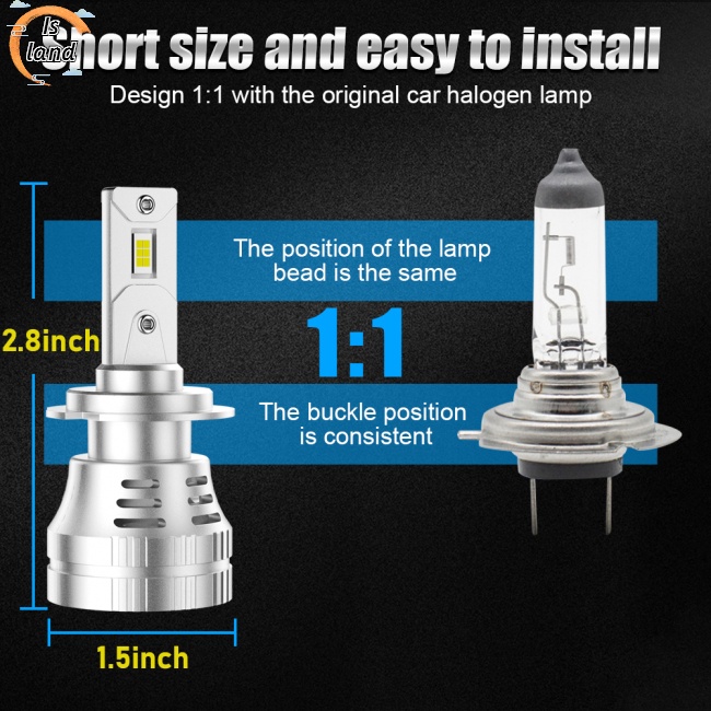 1 Cặp Đèn Pha Led 6000k 30000lm Ip68 H4 H7 H11 9005 9006 Chất Lượng Cao