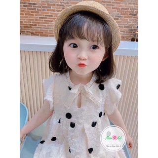 Váy ren lông chấm bi cho bé gái