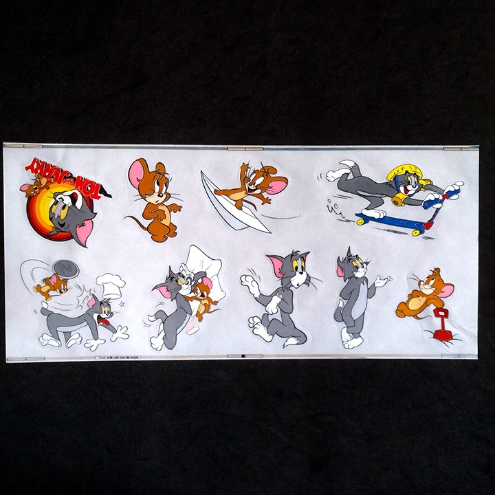 Tấm STICKER PVC dán trong suốt chủ đề TOM and JERRY